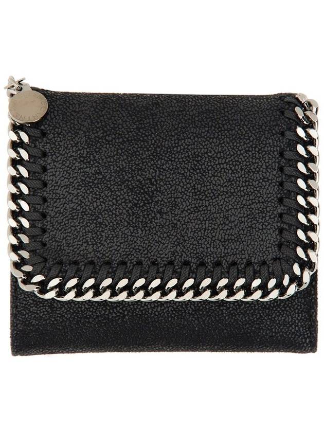 Silver Falabella Small Flap Ring Wallet Black - STELLA MCCARTNEY - BALAAN 2