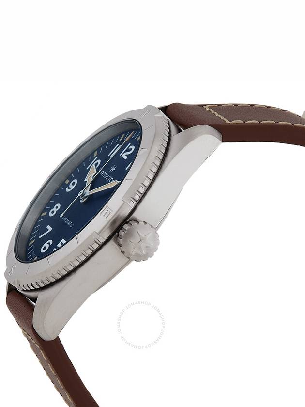 Khaki Field Expedition Leather Watch Blue - HAMILTON - BALAAN 3