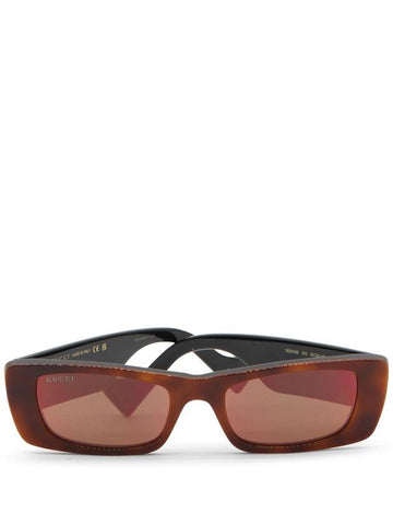 Havana Red Acetate Rectangle Sunglasses 573239J07402382 B0560956664 - GUCCI - BALAAN 1