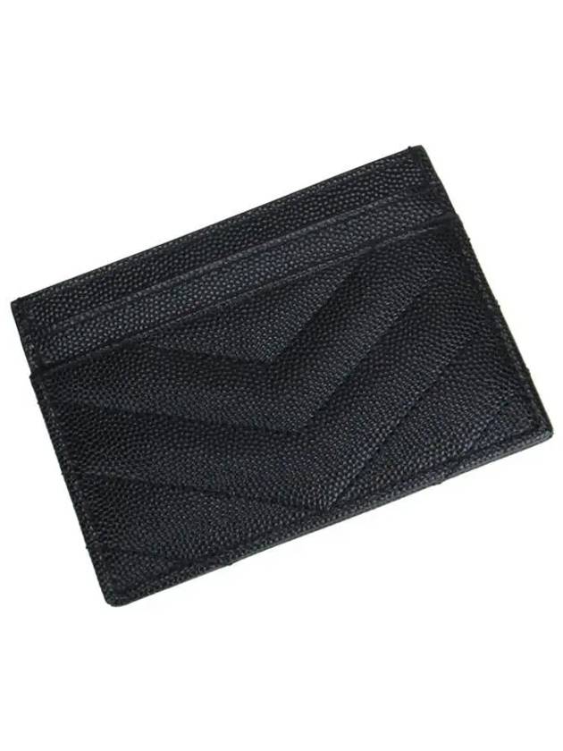 Gold Hardware Matelasse Caviar Leather Card Wallet Black - SAINT LAURENT - BALAAN 7