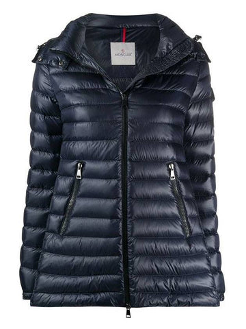 Women's Menthe Hooded Goose Down Lightweight Padding Navy - MONCLER - BALAAN 1