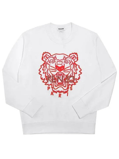 Tiger Embroidery Organic Cotton Sweatshirt White - KENZO - BALAAN 2