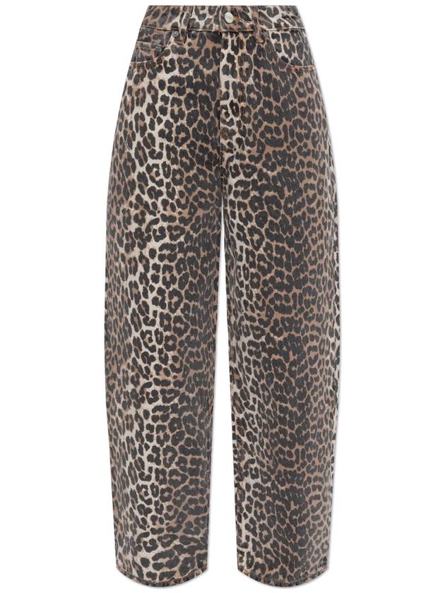 Ganni Animal Print Trousers, Women's, Brown - GANNI - BALAAN 1