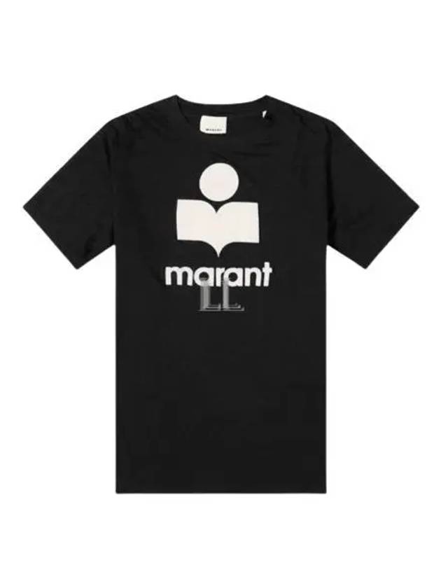 Karman Logo Print Linen Short Sleeve T-Shirt Black - ISABEL MARANT - BALAAN 2