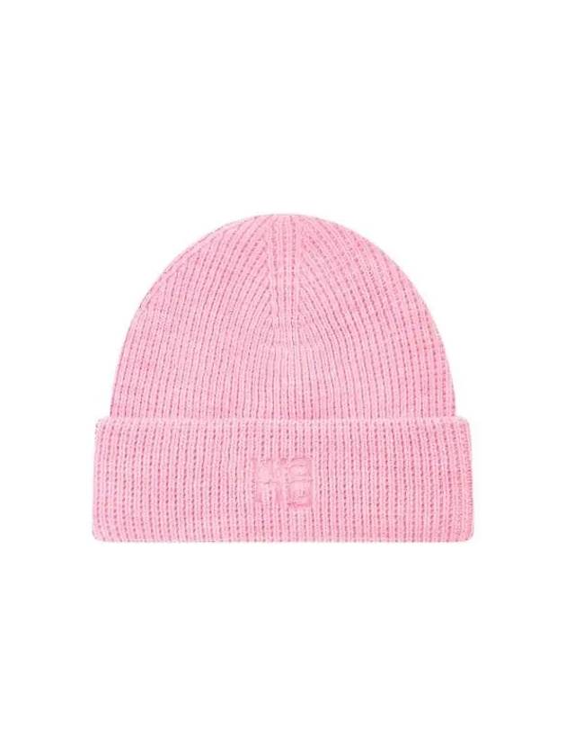 Debossed logo knit beanie pink 270019 - ALEXANDER WANG - BALAAN 1