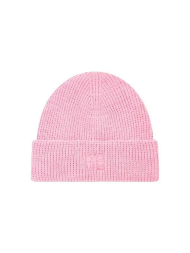 Debossed logo knit beanie pink 270315 - ALEXANDER WANG - BALAAN 1