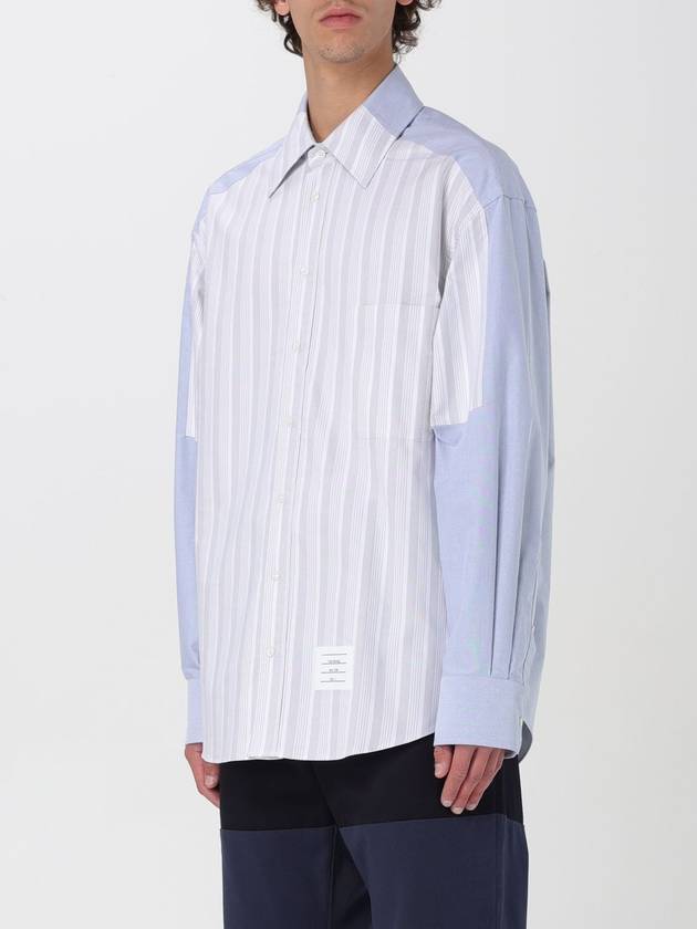 RWB Tab Stripe Patchwork Long Sleeve Shirt - THOM BROWNE - BALAAN 5