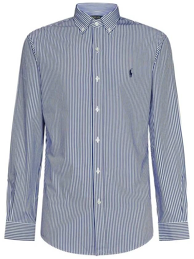 Embroidered Logo Pony Long Sleeve Shirt Blue - POLO RALPH LAUREN - BALAAN 2