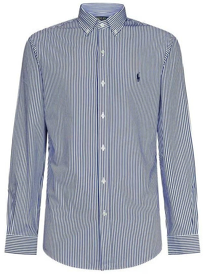 Embroidered Logo Pony Long Sleeve Shirt Blue - POLO RALPH LAUREN - BALAAN 2