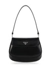 Cleo Brushed Flap Shoulder Bag Black - PRADA - BALAAN 3