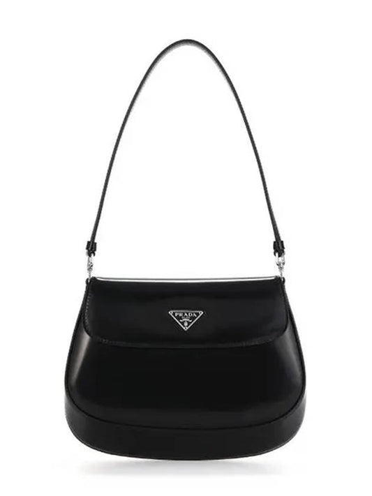 Cleo Brushed Flap Shoulder Bag Black - PRADA - BALAAN 2