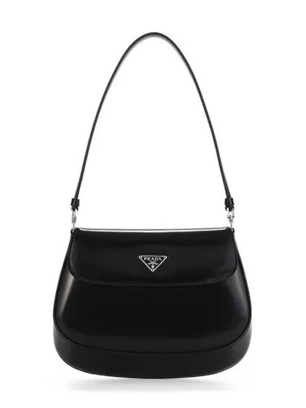 Cleo Brushed Flap Shoulder Bag Black - PRADA - BALAAN 3