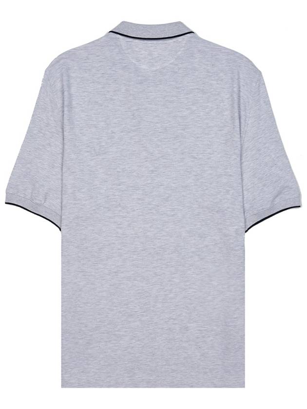 Logo Embroidered Short Sleeve Polo Shirt Heather Grey - BRUNELLO CUCINELLI - BALAAN 3