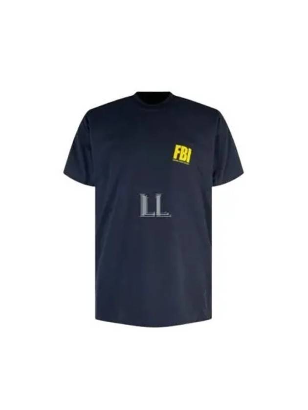 FBI Print Reversible Short Sleeve T-Shirt Navy - BALENCIAGA - BALAAN 2