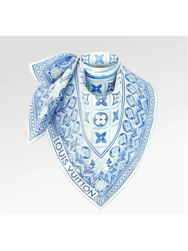 LV Tiles Square 90 Scarf Lagoon - LOUIS VUITTON - BALAAN 2