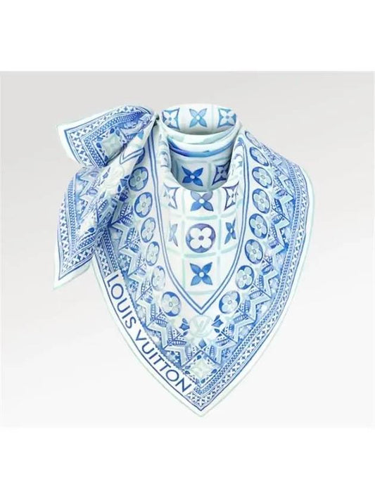 LV Tiles Square 90 Scarf Lagoon - LOUIS VUITTON - BALAAN 2