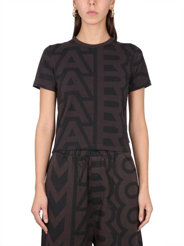 Monogram Print Baby Short Sleeve T-Shirt Charcoal - MARC JACOBS - BALAAN 2