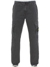 Men's Wappen Patch Slim Cargo Straight Pants Grey - STONE ISLAND - BALAAN 2