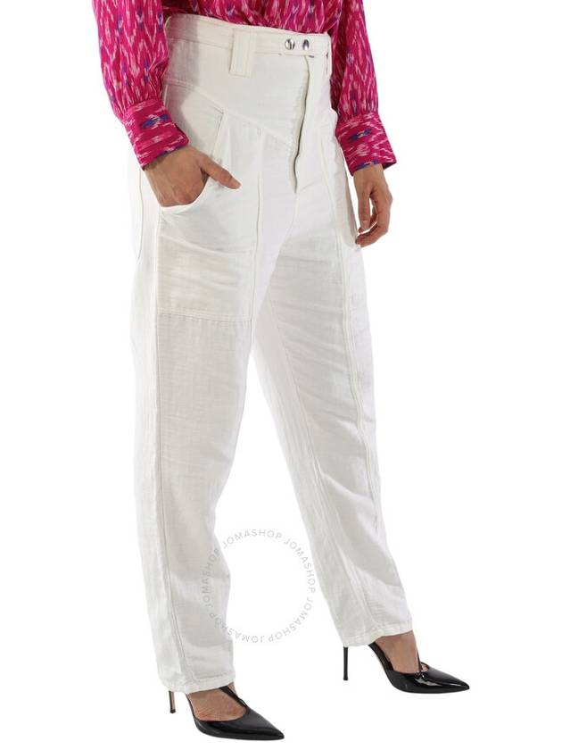 Isabel Marant Ladies White Kaori Wide-Leg Cotton Linen Pants, Brand Size 40 (US Size 6) - ISABEL MARANT - BALAAN 2