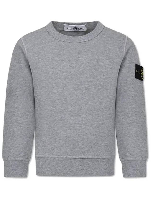 Kids Garment Dyed Logo Wappen Patch Sweatshirt Grey - STONE ISLAND - BALAAN 3