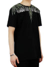 Green Wood Wing Graphic Short Sleeve T-Shirt Black - MARCELO BURLON - BALAAN 2