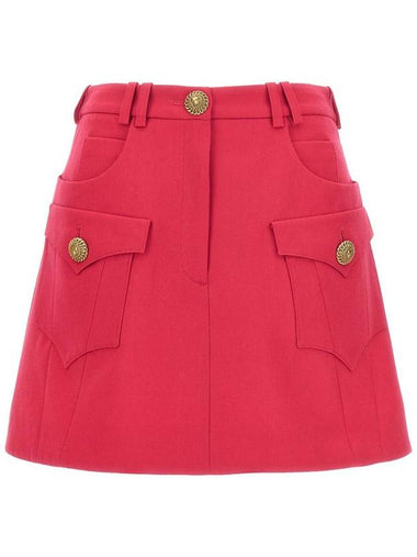 Balmain Logo Button Mini Skirt - BALMAIN - BALAAN 1