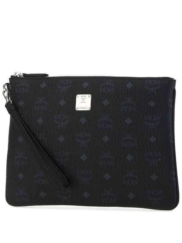 Logo Pattern Clutch Bag Black - MCM - BALAAN 3