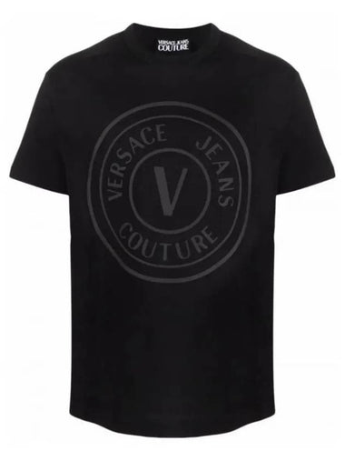 Jeans emblem black short sleeve t shirt 72GAHT20 899 E562 - VERSACE - BALAAN 1