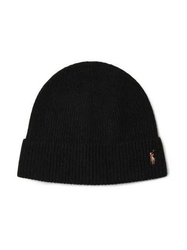 Signature Pony Wool Blend Beanie Black - POLO RALPH LAUREN - BALAAN 1