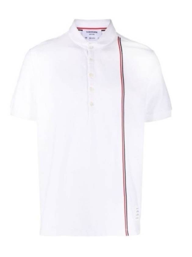 RWB Stripe Polo Shirt White - THOM BROWNE - BALAAN 3