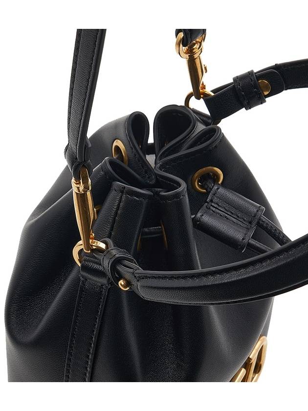 V Logo Signature Nappa Leather Bucket Bag Black - VALENTINO - BALAAN 9