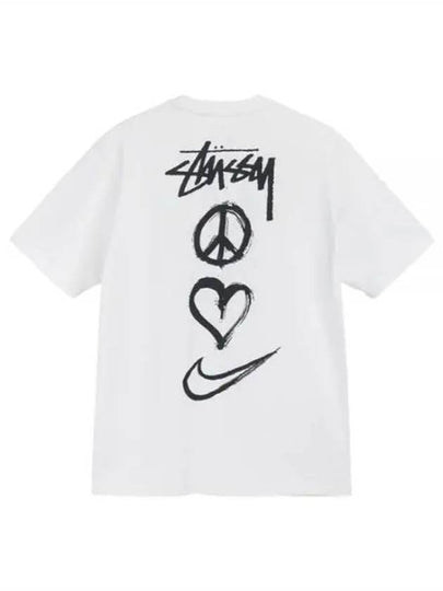 Peace Love Swoosh Short Sleeve T-Shirt White - NIKE - BALAAN 2