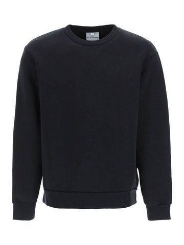 Logo Patch Brushed Sweatshirt Black - ACNE STUDIOS - BALAAN 1