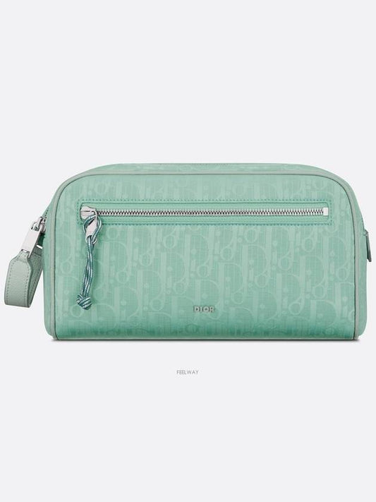 Oblique Parley Ocean Plastic Toilette Pouch Bag Light Green - DIOR - BALAAN 2