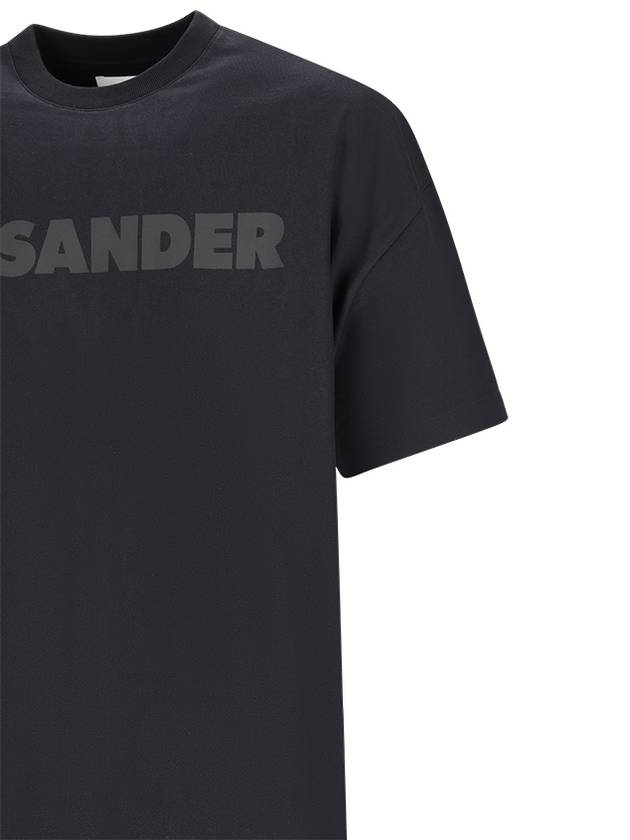 Logo Print Short Sleeve T-Shirt Black - JIL SANDER - BALAAN 4