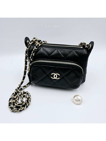 25C Mini Cross Bag Pocket Chain Shoulder AP4348 - CHANEL - BALAAN 1