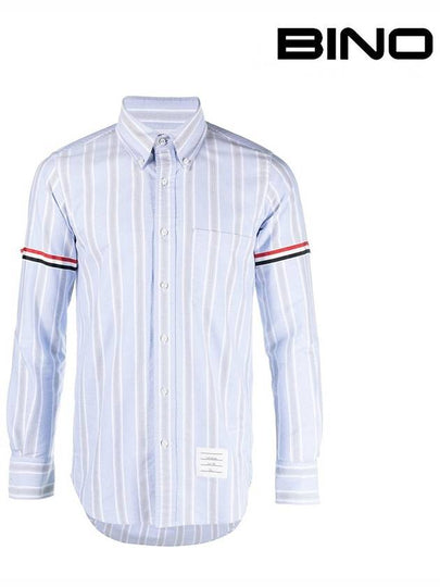 Stripe Oxford Armband Long Sleeve Shirt Light Blue - THOM BROWNE - BALAAN 2