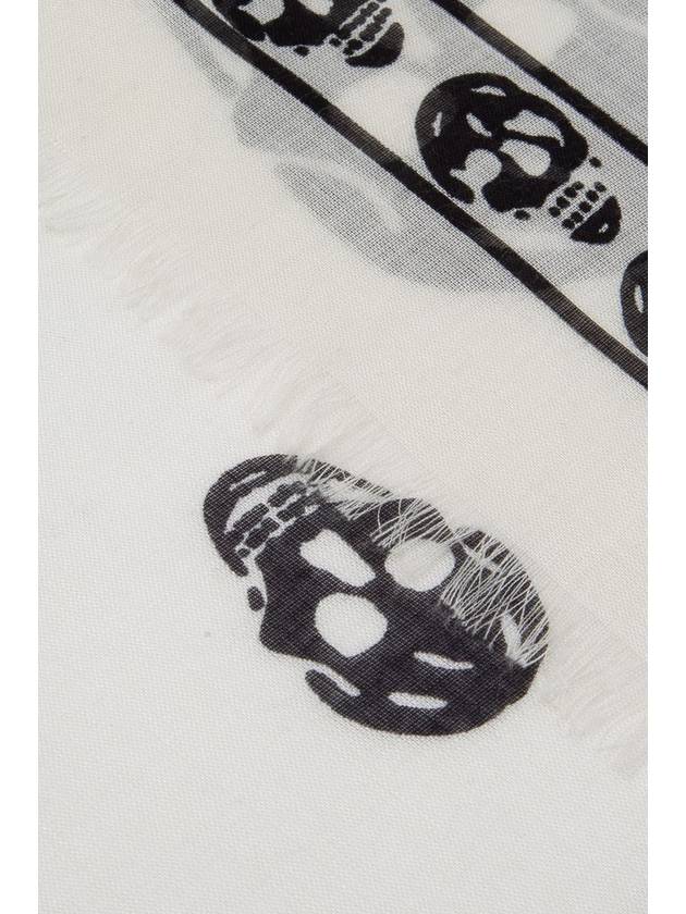 Skull Print Scarf Ivory - ALEXANDER MCQUEEN - BALAAN 4