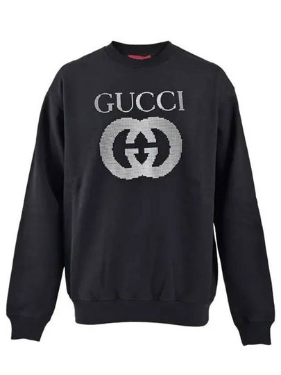 Embellished Logo Crew Neck Sweater Black - GUCCI - BALAAN 2