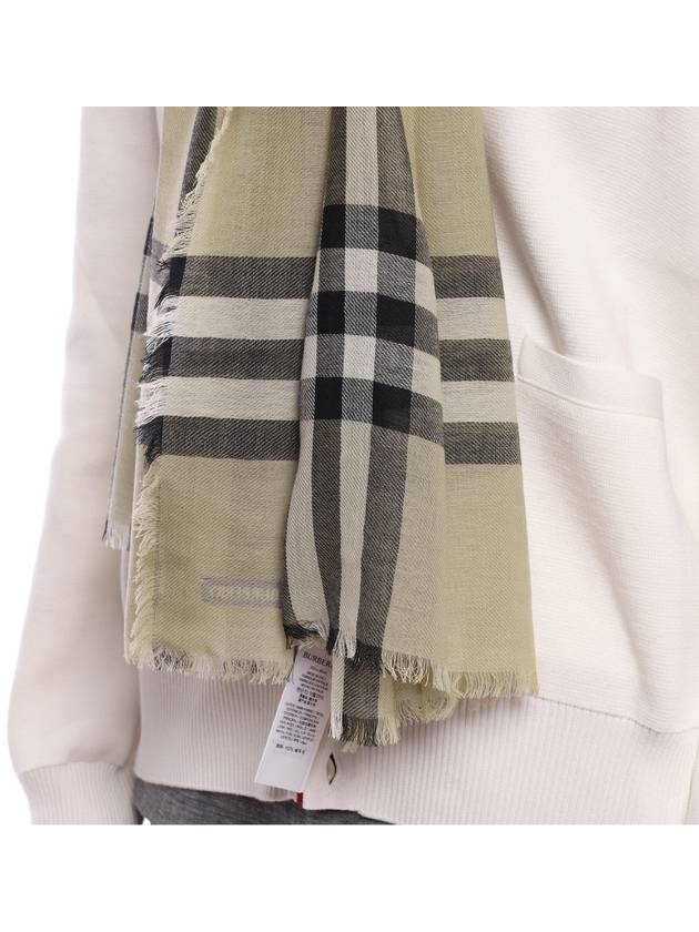 Checked Wool Scarf Green - BURBERRY - BALAAN 7