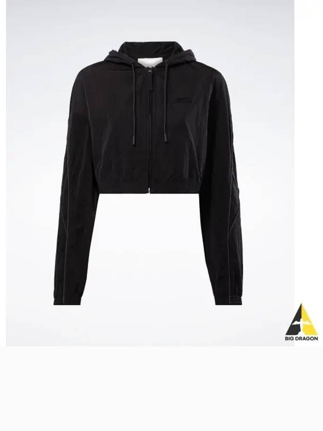 Hooded Crop Track Jacket Women s Black - REEBOK - BALAAN 1