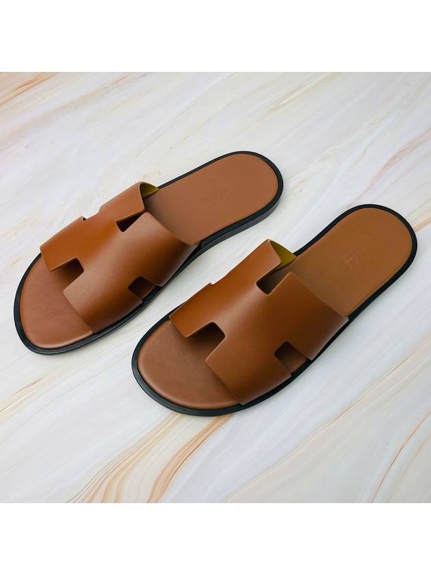 Izmir Leather Slippers Gold - HERMES - BALAAN 2