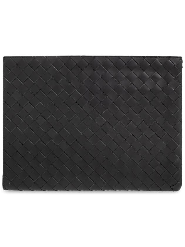 Intrecciato Half Zip Clutch Bag Grey - BOTTEGA VENETA - BALAAN 4