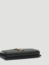 Uptown Grain De Poudre Embossed Leather Flap Card Case Black - SAINT LAURENT - BALAAN 5