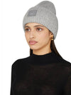 Face Patch Ribbed Wool Beanie Grey - ACNE STUDIOS - BALAAN 3