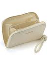 Logo Plaque Zip Round Calf Leather Coin Wallet Ivory - JIL SANDER - BALAAN 4