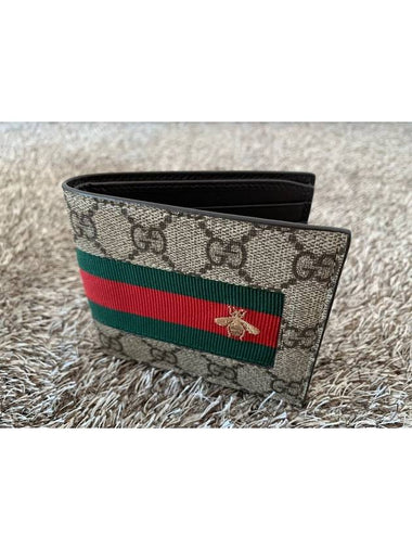 Supreme three stripe bee embroidery bifold wallet - GUCCI - BALAAN 1