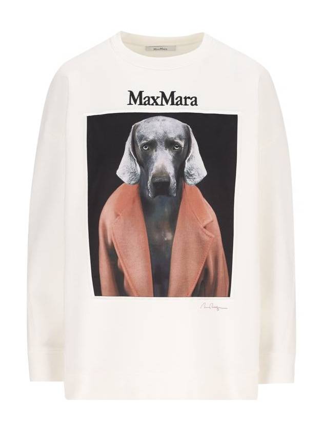 Bacco Print Cotton Sweatshirt White - MAX MARA - BALAAN 2