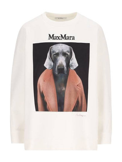 Bacco Print Cotton Sweatshirt White - MAX MARA - BALAAN 2