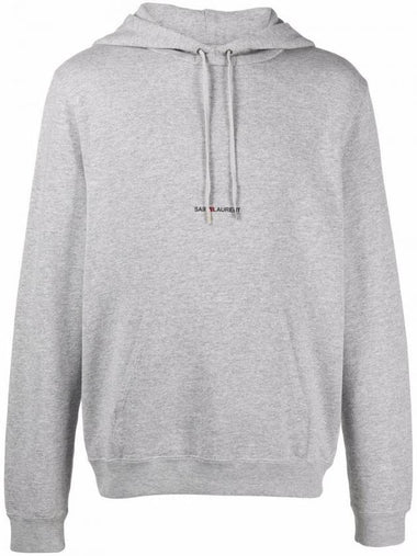 Mini Logo Hoodie Grey - SAINT LAURENT - BALAAN 1